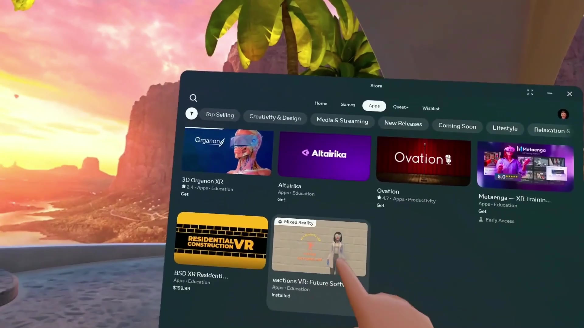 Meta Quest Store'da Future Software Lab uygulaması
